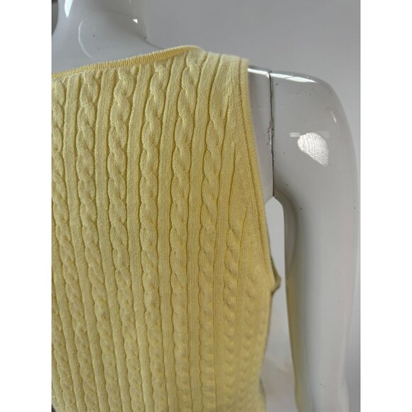 Gap Yellow Cable Knit Tank Top Size Large 97% Cotton Blend Sleeveless Casual Wea - Picture 6 of 16